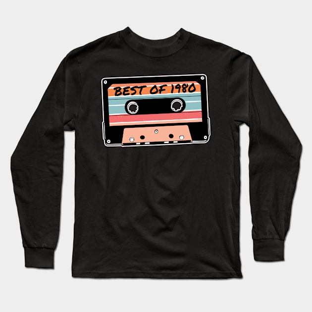 Cassette Tape Best Of 1980 41st Birthday Long Sleeve T-Shirt by tobzz